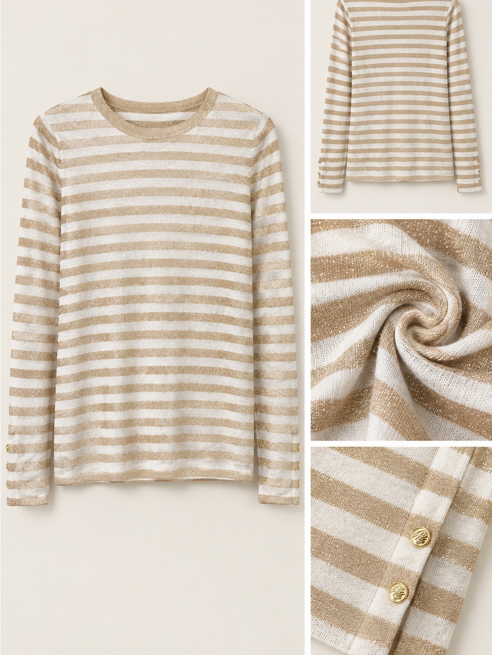 ✨💛 Lilly Pulitzer “Dinah” Gold Metallic Striped Sweater 💛✨